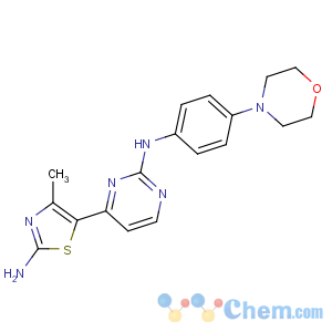 CAS No:693228-63-6 4-methyl-5-[2-(4-morpholin-4-ylanilino)pyrimidin-4-yl]-1,<br />3-thiazol-2-amine