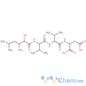 CAS No:69400-55-1 L-Aspartic acid,N-(3-amino-2-hydroxy-5-methyl-1-oxohexyl)-L-valyl-L-valyl- (9CI)