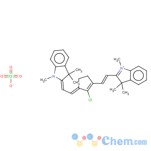 CAS No:69415-30-1 2-((E)-2-(2-Chloro-3-[(E)-2-(1,3,3-trimethyl-1,3-dihydro-2H-indol-2-ylidene)ethylidene]-1-cyclopenten-1-yl)ethenyl)-1,3,3-trimethyl-3H-indolium perchlorate