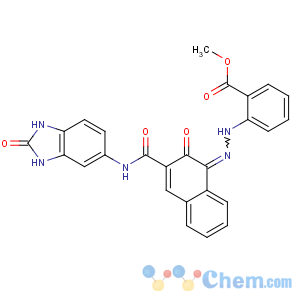 CAS No:6985-92-8 methyl<br />2-[(2Z)-2-[2-oxo-3-[(2-oxo-1,<br />3-dihydrobenzimidazol-5-yl)carbamoyl]naphthalen-1-ylidene]hydrazinyl]<br />benzoate