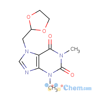 CAS No:69975-86-6 7-(1,3-dioxolan-2-ylmethyl)-1,3-dimethylpurine-2,6-dione