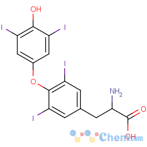 CAS No:7019-69-4 (2S)-2-amino-3-[4-[4-hydroxy-3,5-bis(iodanyl)phenoxy]-3,<br />5-bis(iodanyl)phenyl]propanoic acid