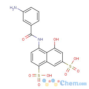 CAS No:70239-77-9 1,7-Naphthalenedisulfonicacid, 4-[(3-aminobenzoyl)amino]-5-hydroxy-