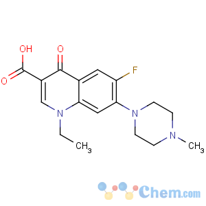 CAS No:70458-92-3 1-ethyl-6-fluoro-7-(4-methylpiperazin-1-yl)-4-oxoquinoline-3-carboxylic<br />acid