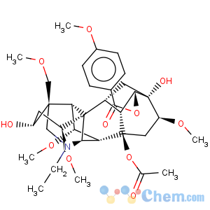 CAS No:70578-24-4 Aconitane-3,8,13,14-tetrol,20-ethyl-1,6,16-trimethoxy-4-(methoxymethyl)-, 8-acetate14-(4-methoxybenzoate), (1a,3a,6a,14a,16b)-