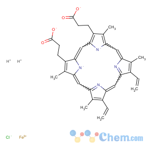 CAS No:70697-39-1 Ferrate(2-),chloro[8,12-diethenyl-3,7,13,17-tetramethyl-21H,23H-porphine-2,18-dipropanoato(4-)-kN21,kN22,kN23,kN24]-, dihydrogen, (SP-5-13)-(9CI)