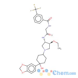CAS No:709018-37-1 N-[2-[[(3S,4S)-1-[4-(1,3-Benzodioxol-5-yl)-4-hydroxycyclohexyl]-4-ethoxy-3-pyrrolidinyl]amino]-2-oxoethyl]-3-(trifluoromethyl)benzamide