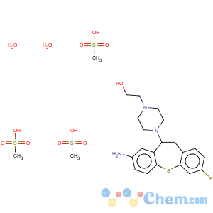 CAS No:70932-17-1 1-Piperazineethanol, 4-(8-amino-10,11-dihydro-3-fluorodibenzo(b,f)thiepin-10-yl)-, trimethanesulfonate, dihydrate