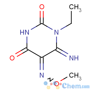CAS No:71342-66-0 (5E)-1-ethyl-6-imino-5-methoxyimino-1,3-diazinane-2,4-dione
