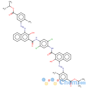 CAS No:71566-54-6 Benzoic acid,3,3'-[(2,5-dichloro-1,4-phenylene)bis[iminocarbonyl(2-hydroxy-3,1-naphthalenediyl)-2,1-diazenediyl]]bis[4-methyl-,1,1'-bis(1-methylethyl) ester