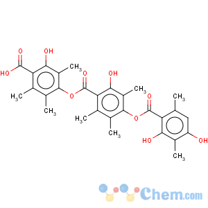 CAS No:71950-66-8 Benzoic acid,4-[(2,4-dihydroxy-3,6-dimethylbenzoyl)oxy]-2-hydroxy-3,5,6-trimethyl-,4-carboxy-3-hydroxy-2,5,6-trimethylphenyl ester