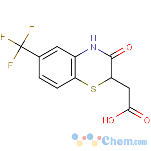 CAS No:7196-94-3 2-[3-oxo-6-(trifluoromethyl)-4H-1,4-benzothiazin-2-yl]acetic acid