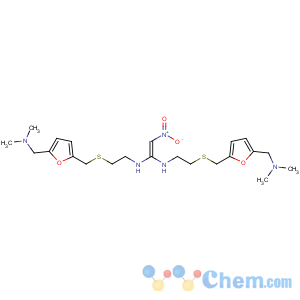 CAS No:72126-78-4 1-N,<br />1-N'-bis[2-[[5-[(dimethylamino)methyl]furan-2-yl]methylsulfanyl]ethyl]-<br />2-nitroethene-1,1-diamine