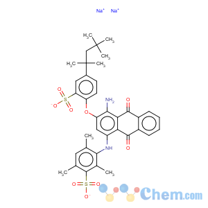 CAS No:72243-90-4 Benzenesulfonic acid,3-[[4-amino-9,10-dihydro-9,10-dioxo-3-[sulfo-4-(1,1,3,3-tetramethylbutyl)phenoxy]-1-anthracenyl]amino]-2,4,6-trimethyl-,sodium salt (1:2)