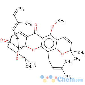 CAS No:7230-03-7 8-methoxy-3,3,11,11-tetramethyl-13-(3-methylbut-2-en-1-yl)-1-(3-methylpenta-2,4-dien-1-yl)-3,3a,4,5-tetrahydro-7H,11H-1,5-methanofuro[3,4-g]pyrano[3,2-b]xanthene-7,15-dione