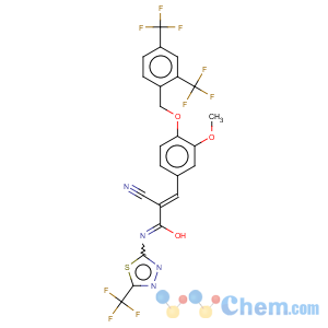 CAS No:725247-18-7 (2E)-3-(4-{[2,4-bis(trifluoromethyl)benzyl]oxy}-3-methoxyphenyl)-2-cyano-N-[5-(trifluoromethyl)-1,3,4-thiadiazol-2-yl]prop-2-enamide