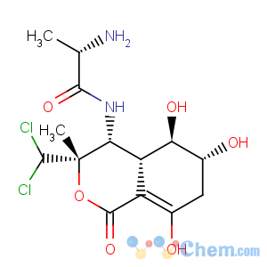 CAS No:72615-20-4 Propanamide,2-amino-N-[(3S,4R,4aR,5R,6R)-3-(dichloromethyl)-3,4,4a,5,6,7-hexahydro-5,6,8-trihydroxy-3-methyl-1-oxo-1H-2-benzopyran-4-yl]-,(2S)-