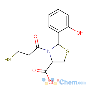 CAS No:72679-47-1 2-(2-hydroxyphenyl)-3-(3-sulfanylpropanoyl)-1,<br />3-thiazolidine-4-carboxylic acid