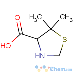 CAS No:72778-00-8 4-Thiazolidinecarboxylicacid, 5,5-dimethyl-, (4R)-