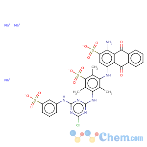 CAS No:72927-99-2 2-Anthracenesulfonicacid,1-amino-4-[[3-[[4-chloro-6-[(3-sulfophenyl)amino]-1,3,5-triazin-2-yl]amino]-2,4,6-trimethyl-5-sulfophenyl]amino]-9,10-dihydro-9,10-dioxo-,sodium salt (1:3)