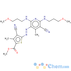 CAS No:72968-71-9 2-Thiophenecarboxylicacid,4-cyano-5-[2-[5-cyano-2,6-bis[(3-methoxypropyl)amino]-4-methyl-3-pyridinyl]diazenyl]-3-methyl-,methyl ester
