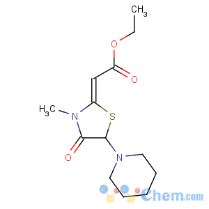 CAS No:73-09-6 Acetic acid,2-[3-methyl-4-oxo-5-(1-piperidinyl)-2-thiazolidinylidene]-, ethyl ester