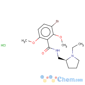 CAS No:73220-03-8 Benzamide,3-bromo-N-[[(2S)-1-ethyl-2-pyrrolidinyl]methyl]-2,6-dimethoxy-, hydrochloride(1:1)