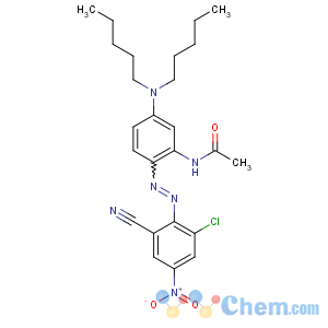 CAS No:73567-44-9 N-[2-[(2-chloro-6-cyano-4-nitrophenyl)diazenyl]-5-(dipentylamino)phenyl]<br />acetamide