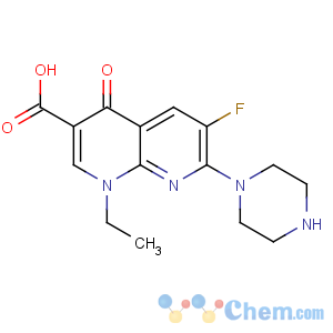 CAS No:74011-58-8 1-ethyl-6-fluoro-4-oxo-7-piperazin-1-yl-1,8-naphthyridine-3-carboxylic<br />acid
