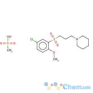 CAS No:74254-82-3 Piperidine, 1-(3-((5-chloro-2-methoxyphenyl)sulfonyl)propyl)-, methanesulfonate
