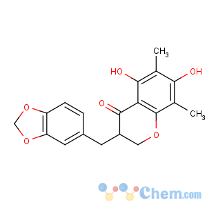 CAS No:74805-92-8 (3R)-3-(1,3-benzodioxol-5-ylmethyl)-5,7-dihydroxy-6,8-dimethyl-2,<br />3-dihydrochromen-4-one