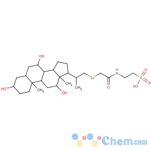 CAS No:75018-71-2 2-[[2-[(2S)-2-[(3R,5S,7R,8R,9S,10S,12S,13S,14S,17R)-3,7,<br />12-trihydroxy-10,13-dimethyl-2,3,4,5,6,7,8,9,11,12,14,15,16,<br />17-tetradecahydro-1H-cyclopenta[a]phenanthren-17-yl]propyl]<br />selanylacetyl]amino]ethanesulfonic acid