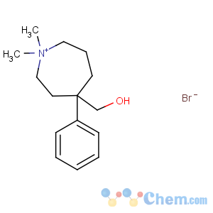 CAS No:7512-11-0 1H-Azepinium,hexahydro-4-(hydroxymethyl)-1,1-dimethyl-4-phenyl-, bromide (1:1)