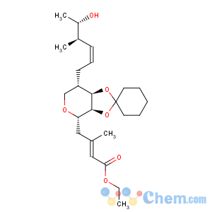CAS No:75452-45-8 L-talo-Non-2-enonicacid,5,9-anhydro-6,7-O-cyclohexylidene-2,3,4,8-tetradeoxy-8-(5-hydroxy-4-methyl-2-hexenyl)-3-methyl-,ethyl ester, [2E,8(2E,4R,5S)]- (9CI)
