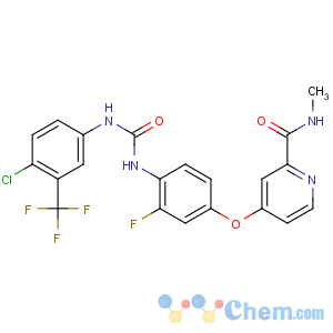 CAS No:755037-03-7 4-[4-[[4-chloro-3-(trifluoromethyl)phenyl]carbamoylamino]-3-<br />fluorophenoxy]-N-methylpyridine-2-carboxamide