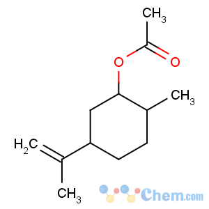 CAS No:75684-65-0 Cyclohexanol,2-methyl-5-(1-methylethenyl)-, acetate, (1S,2S,5S)-