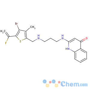 CAS No:757942-43-1 2-[3-[[4-bromo-5-(1-fluoroethenyl)-3-methylthiophen-2-yl]methylamino]<br />propylamino]-1H-quinolin-4-one
