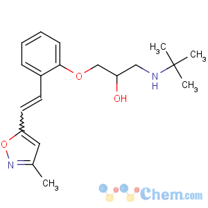CAS No:75949-60-9 1-(tert-butylamino)-3-[2-[(E)-2-(3-methyl-1,<br />2-oxazol-5-yl)ethenyl]phenoxy]propan-2-ol