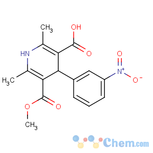 CAS No:76093-33-9 (4R)-5-methoxycarbonyl-2,6-dimethyl-4-(3-nitrophenyl)-1,<br />4-dihydropyridine-3-carboxylic acid