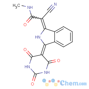 CAS No:76199-85-4 (2Z)-2-cyano-N-methyl-2-[3-(2,4,6-trioxo-1,<br />3-diazinan-5-ylidene)isoindol-1-ylidene]acetamide