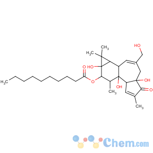 CAS No:76423-68-2 Decanoic acid, (1aR,1bS,4aR,7aS,7bR,8R,9R,9aS)-1a,1b,4,4a,5,7a,7b,8,9,9a-decahydro-4a,7b,9a-trihydroxy-3-(hydroxymethyl)-1,1,6,8-tetramethyl-5-oxo-1H-cyclopropa(3,4)benz(1,2-e)azulen-9-yl ester