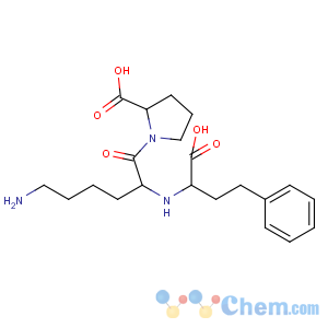 CAS No:76547-98-3 (2S)-1-[(2S)-6-amino-2-[[(1S)-1-carboxy-3-phenylpropyl]amino]hexanoyl]<br />pyrrolidine-2-carboxylic acid