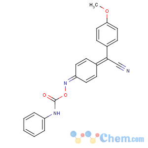 CAS No:7702-83-2 Benzeneacetonitrile,4-methoxy-a-[4-[[[(phenylamino)carbonyl]oxy]imino]-2,5-cyclohexadien-1-ylidene]-(9CI)