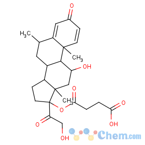 CAS No:77074-42-1 Pregna-1,4-diene-3,20-dione,17-(3-carboxy-1-oxopropoxy)-11,21-dihydroxy-6-methyl-, (6a,11b)- (9CI)