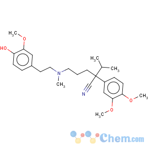 CAS No:77326-93-3 Benzeneacetonitrile, a-[3-[[2-(4-hydroxy-3-methoxyphenyl)ethyl]methylamino]propyl]-3,4-dimethoxy-a-(1-methylethyl)-