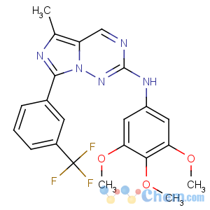 CAS No:774460-98-9 5-methyl-7-[3-(trifluoromethyl)phenyl]-N-(3,4,<br />5-trimethoxyphenyl)imidazo[5,1-f][1,2,4]triazin-2-amine