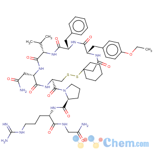 CAS No:77453-01-1 Glycinamide,O-ethyl-N-[(1-mercaptocyclohexyl)acetyl]-L-tyrosyl-L-phenylalanyl-L-valyl-L-asparaginyl-L-cysteinyl-L-prolyl-L-arginyl-,cyclic (1®