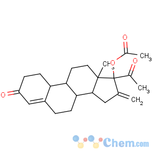CAS No:7759-35-5 [(8R,9S,10R,13S,14S,17R)-17-acetyl-13-methyl-16-methylidene-3-oxo-2,6,7,<br />8,9,10,11,12,14,15-decahydro-1H-cyclopenta[a]phenanthren-17-yl] acetate