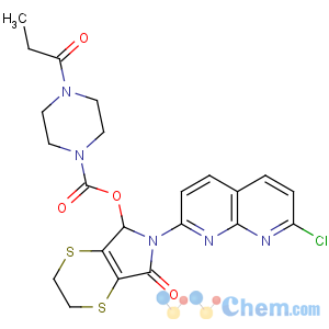 CAS No:77590-92-2 [6-(7-chloro-1,8-naphthyridin-2-yl)-5-oxo-3,7-dihydro-2H-[1,<br />4]dithiino[2,3-c]pyrrol-7-yl] 4-propanoylpiperazine-1-carboxylate