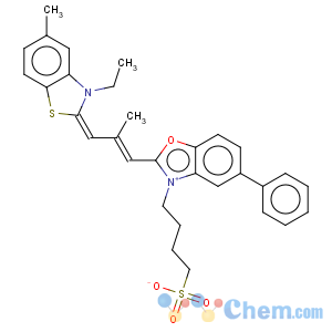 CAS No:77837-26-4 Benzoxazolium,2-[3-(3-ethyl-5-methyl-2(3H)-benzothiazolylidene)-2-methyl-1-propen-1-yl]-5-phenyl-3-(4-sulfobutyl)-,inner salt